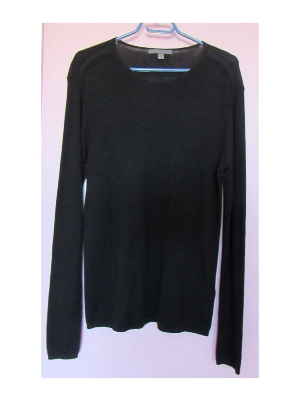 John Varvatos Sweater, merino wool(55%), linen(45%), sz. M, Black. unisex